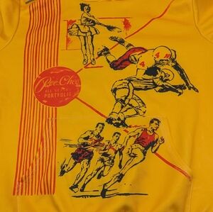 Pee Chee All Season Portfolio Yellow Hoodie Retro Sports Graphics Medium Unisex